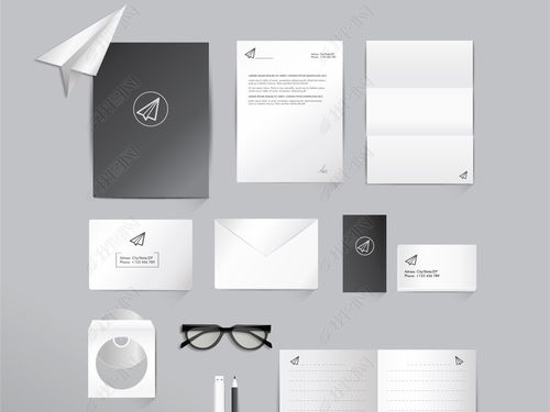 企業大氣簡約辦公用品VI設計素材 高清AI模板一站式下載指南